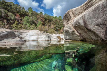 Cavu natural pool at Corsica mountains - obrazy, fototapety, plakaty