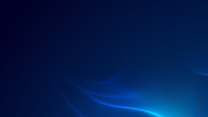 Dot blue wave light screen gradient texture background. Abstract  technology big data digital background. 3d rendering.