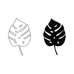 Tropical palm leaves isolated on white background, vector illustration