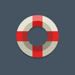 Obraz premium Lifebuoy vector icon on a dark background