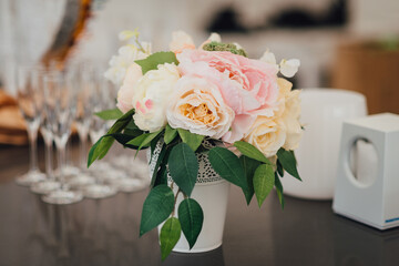 Wedding decor details on wedding reception