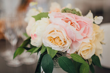 Wedding decor details on wedding reception