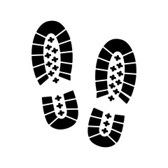 Human footprints icon. Traces of human shoes. Steps.  Vector illustration