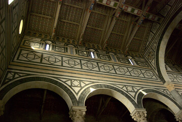 Churches in Tuscany: a detail of San Miniato al Monte church, located in Florence
