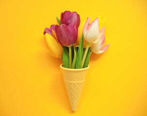 bouquet of tulips in a vase