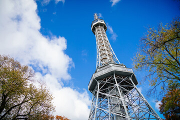 Petrin Lookout Tower, The little eiffel tower on Petrin hill, Prague, Czech Republic – October 09, 2017