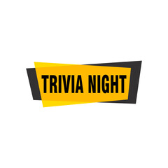 Trivia Night labels banners vector ribbon design template. Banner sale tag. Market special offer discount label