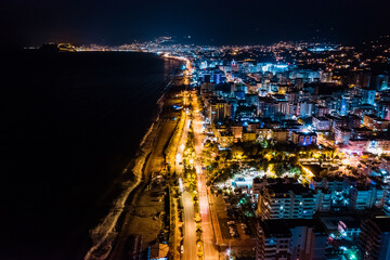 Fototapeta premium Cityscape downtown at night Hadim, Konya, Turkey