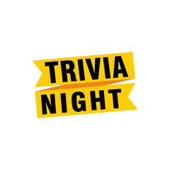 Trivia Night labels banners vector ribbon design template. Banner sale tag. Market special offer discount label