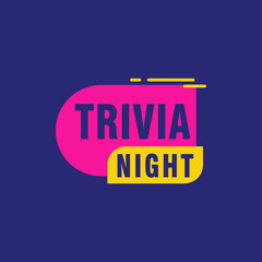 Trivia Night labels banners vector ribbon design template. Banner sale tag. Market special offer discount label