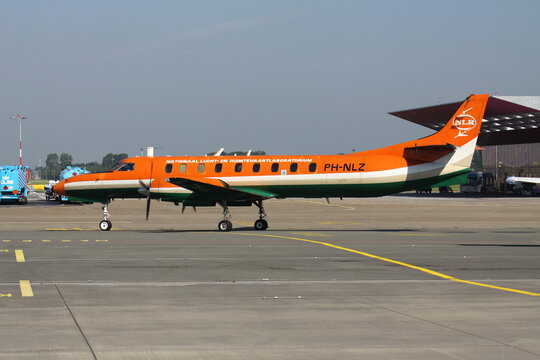 SCHIPHOL, THE NETHERLANDS - AUGUST 1, 2012: Dutch National Aerospace Laboratory (NLR) Fairchild Swearingen Metro II with registration PH-NLZ at Amsterdam Airport Schiphol.