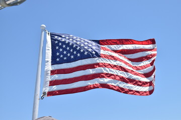 american flag in the wind