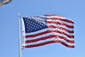 american flag in the wind