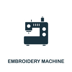 Embroidery Machine icon. Simple illustration from sewing equipment collection. Creative Embroidery Machine icon for web design, templates, infographics and more