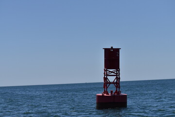 red buoy on the ocean