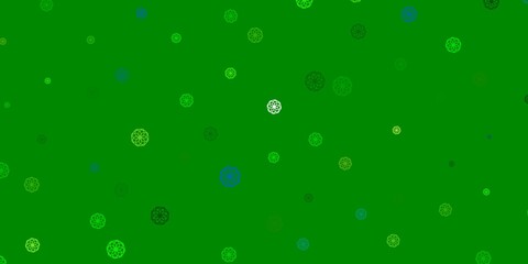 Light Blue, Yellow vector doodle background with flowers.