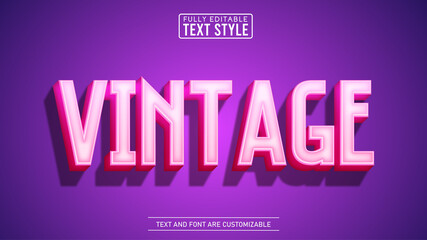 Pink Vintage 3D Editable Text Effect