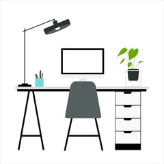 interior workspace room desk job