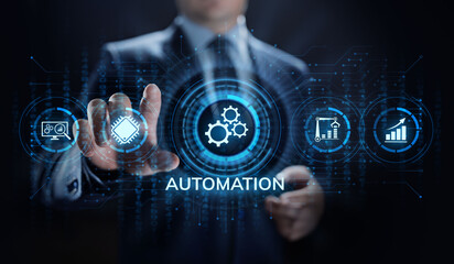 Business process automation industrial technology innovation optimisation concept.