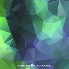 Obraz premium Modern Polygonal shapes background, low poly triangles mosaic, Triangular aurora backdrop, vector design wallpaper. High technology concept.