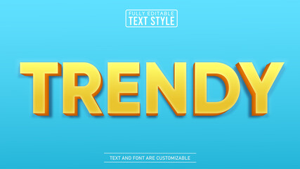 3D Yellow Trendy Editable Text Effect