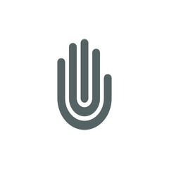 Palm vector icon on a white background. Symbol lock, unlock, authorization, stop.