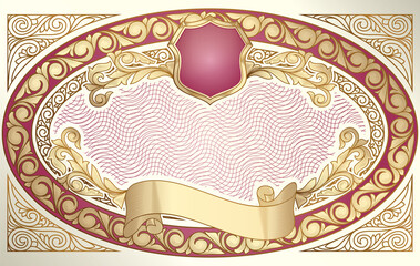 Golden ornate decorative vintage design