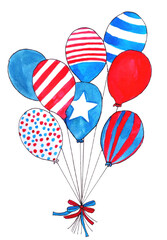 Watercolor 4th of july cupcake