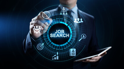 Job search hiring recruitment send CV resume business concept.