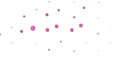 Fototapeta na wymiar Light Pink vector doodle template with flowers.