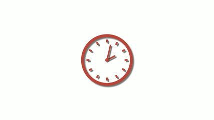 New red dark 3d clock icon,counting down clock icon,12 clock icon