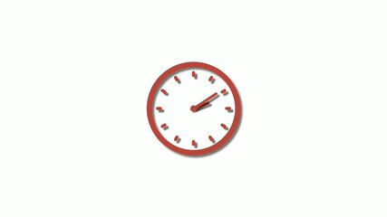 New red dark 3d clock icon,counting down clock icon,12 clock icon