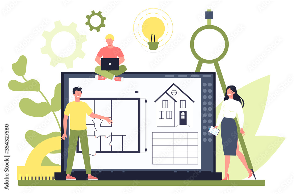 Fototapete Online architecture platform on differernt device concept. Idea