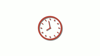 New red dark 3d clock icon,counting down clock icon,12 clock icon