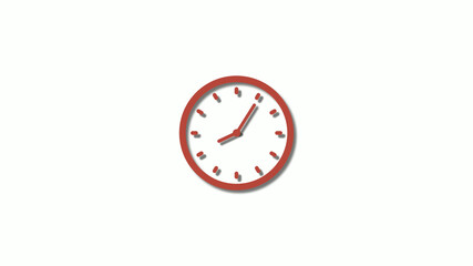 New red dark 3d clock icon,counting down clock icon,12 clock icon