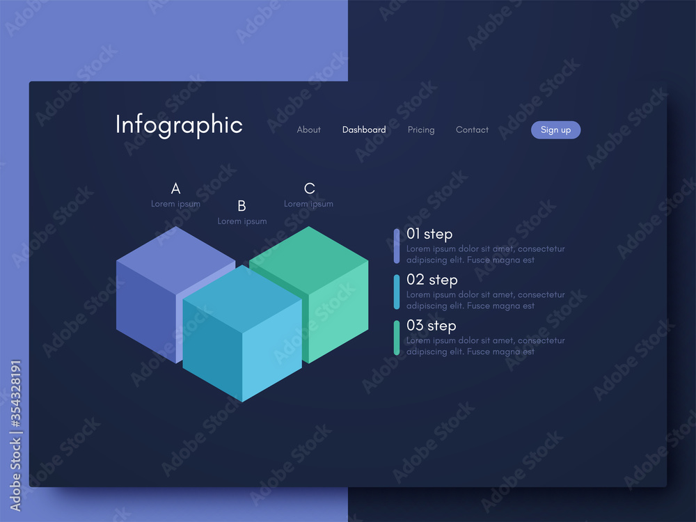 Wall mural vector graphic infographics. template for creating mobile applications, workflow layout, diagram, ba