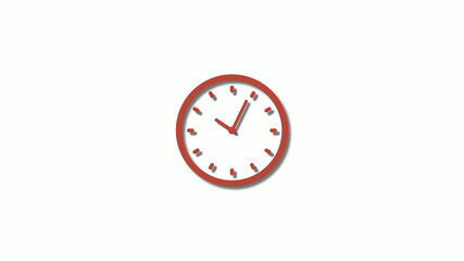 New red dark 3d clock icon,counting down clock icon,12 clock icon