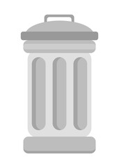 trash can flat style. flat style object grey color