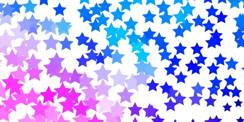 Light Pink, Blue vector pattern with abstract stars. Colorful illustration in abstract style with gradient stars. Best design for your ad, poster, banner.