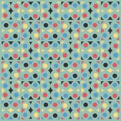Beautiful of Colorful Circle, Repeated, Abstract, Illustrator Pattern Wallpaper. Image for Printing on Paper, Wallpaper or Background, Covers, Fabrics