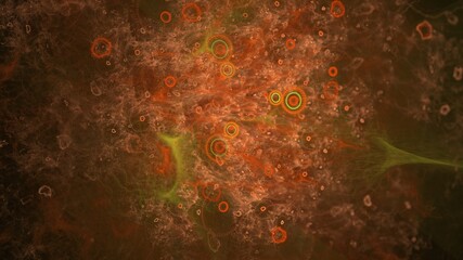 サイケデリックでフラクタルで抽象的、幻想的な模様の背景