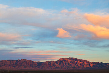 Colorful Sunset against Red Mountains