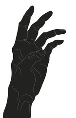 vector illustration of hands, silhouette drawing, vector