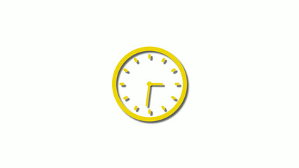 3d yellow color clock icon,watch icons,counting down clock icon