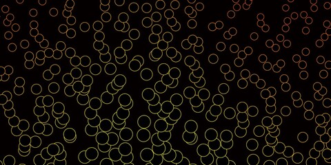 Dark Orange vector layout with circle shapes. Glitter abstract illustration with colorful drops. Design for posters, banners.