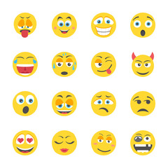 Fototapeta premium Emoji flat Icons