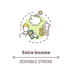 Extra income concept icon. Investment to make additional earning. Revenue for employee. Successful marketing idea thin line illustration. Vector isolated outline RGB color drawing. Editable stroke