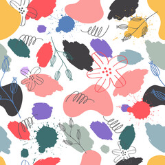 Abstract pattern with flat style in the white backdrop