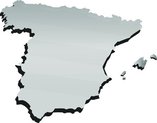 map Spain gray outline vector