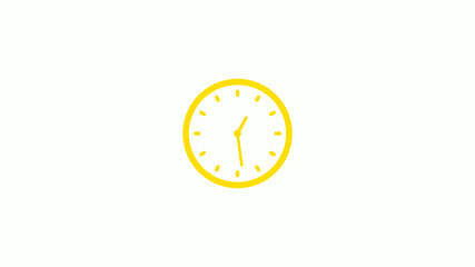 New yellow color clock icon on white background,Clock icons